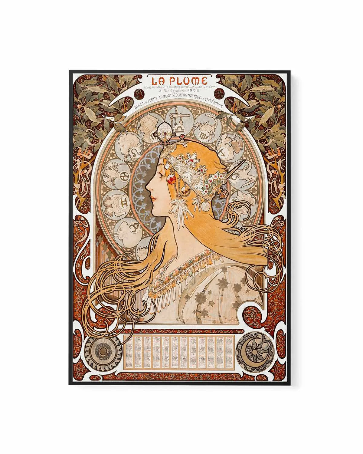 La Plume Vintage Poster | Framed Canvas Art Print from Olive et Oriel where you can shop wallpaper and artworks online