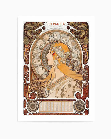 La Plume Vintage Poster Art Print from Olive et Oriel where you can shop wallpaper and artworks online