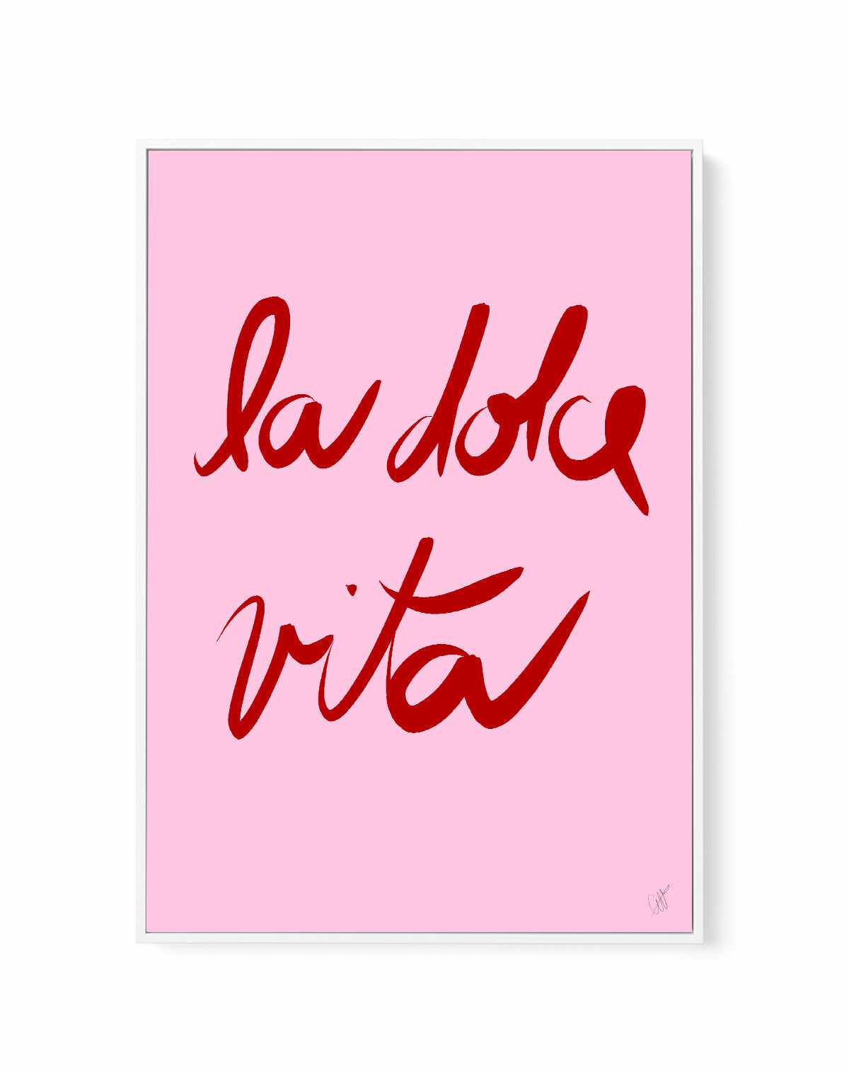 La dolce vita pink | Framed Canvas Art Print