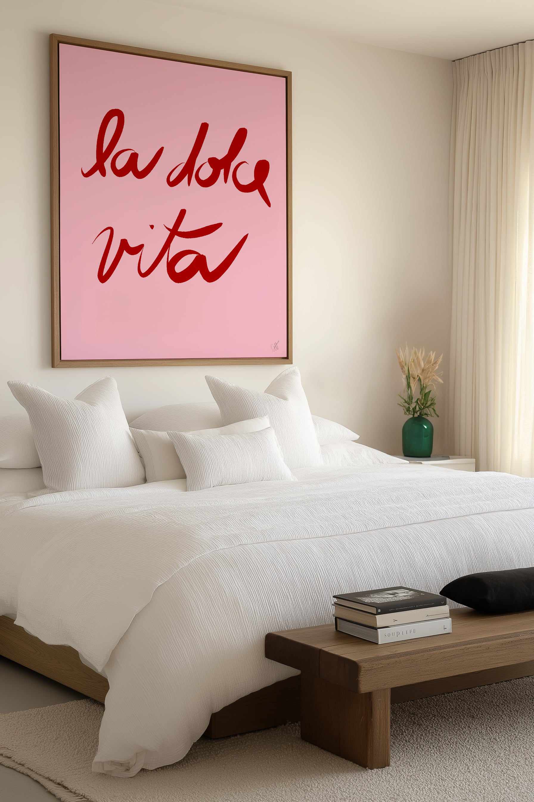 La dolce vita pink | Framed Canvas Art Print