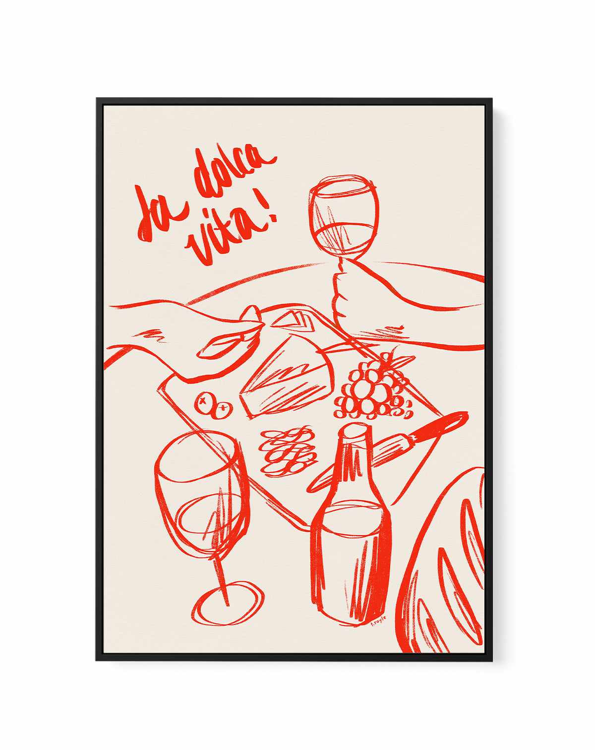 La dolce vita! - Red | Framed Canvas Art Print from Olive et Oriel where you can shop wallpaper and artworks online