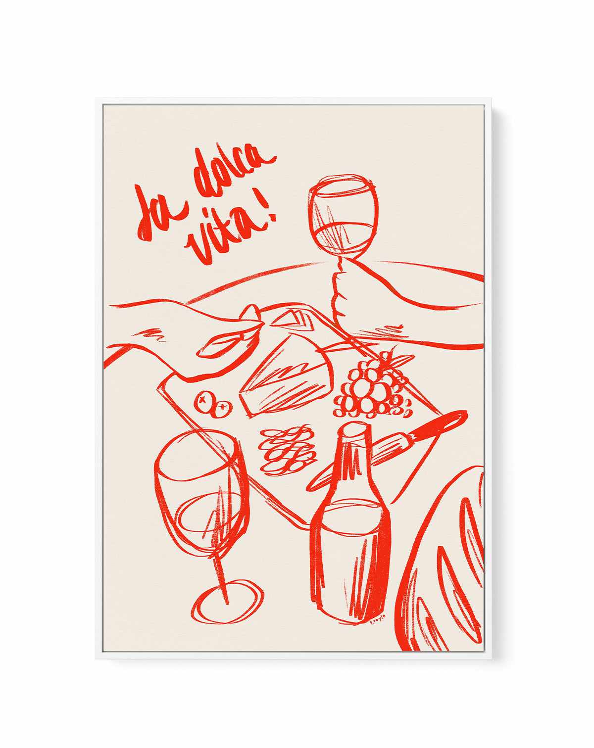 La dolce vita! - Red | Framed Canvas Art Print from Olive et Oriel where you can shop wallpaper and artworks online