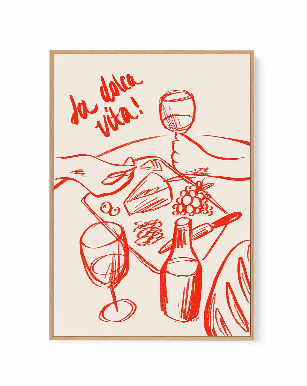 La dolce vita! - Red | Framed Canvas Art Print from Olive et Oriel where you can shop wallpaper and artworks online