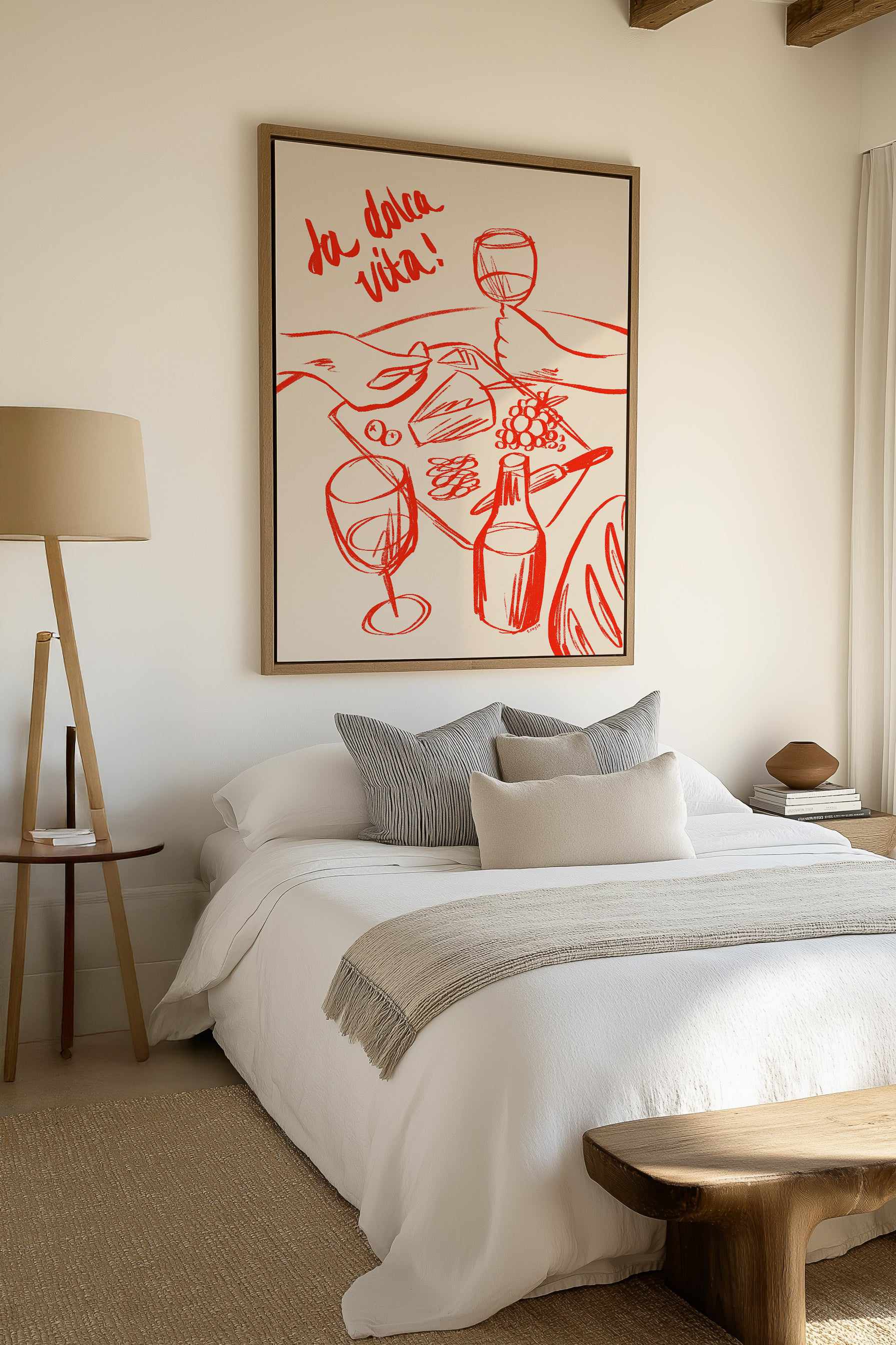 La dolce vita! - Red | Framed Canvas Art Print from Olive et Oriel where you can shop wallpaper and artworks online