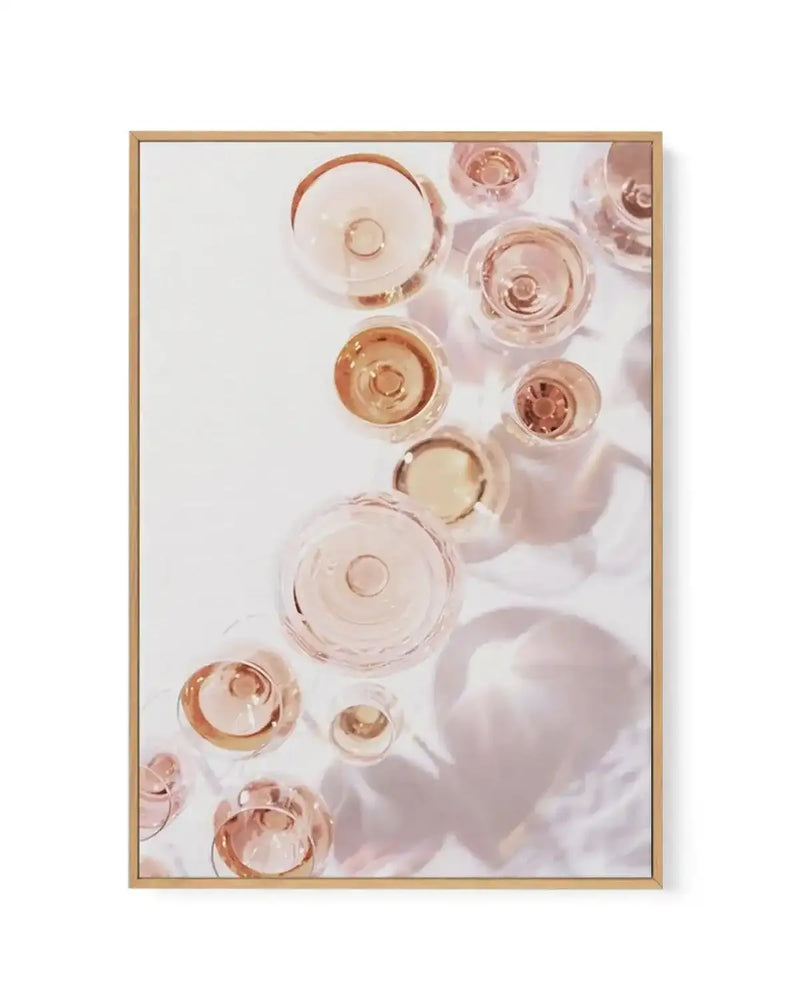 La vie est belle | Drink the champagne II | Framed Canvas Art Print pink art print