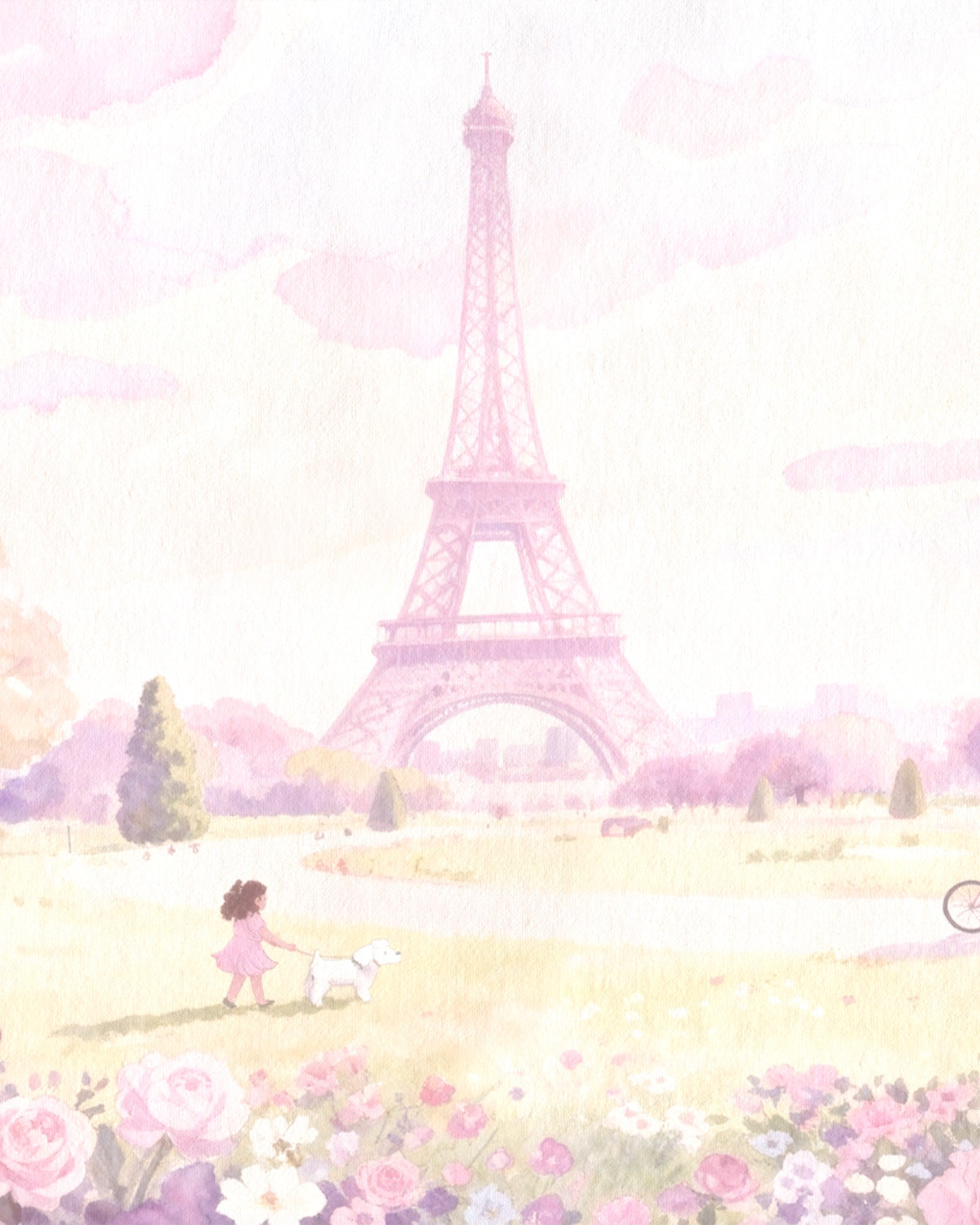 La Vie en Rose Parisian Wallpaper from Olive et Oriel where you can shop wallpaper and artworks online