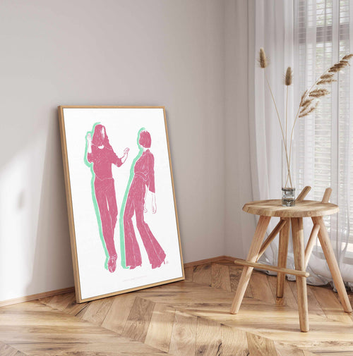 Ladies Dancing in Pink by Jenny Liz Rome | Framed Canvas Art Print