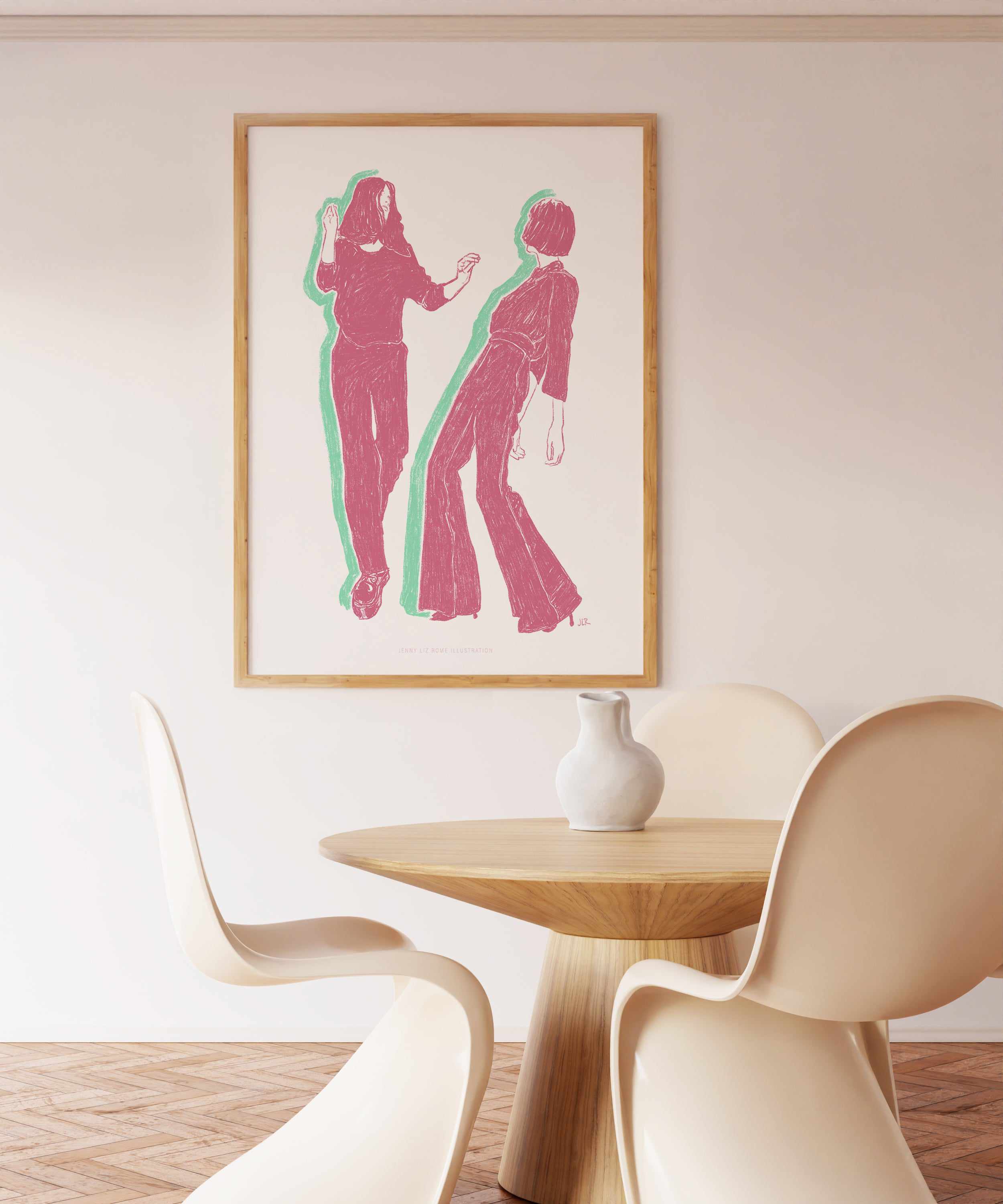 Ladies Dancing in Pink by Jenny Liz Rome | Art Print