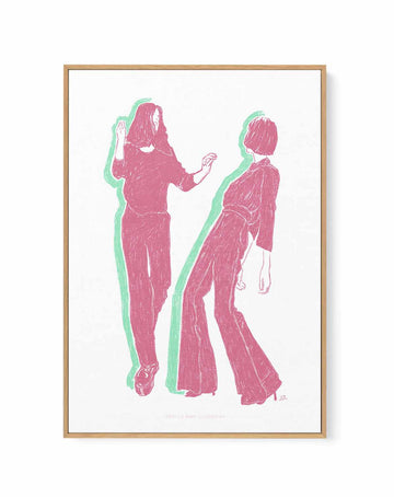 Ladies Dancing in Pink by Jenny Liz Rome | Framed Canvas Art Print from Olive et Oriel where you can shop wallpaper and artworks online