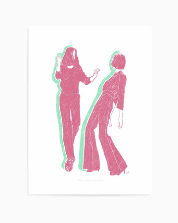 Ladies Dancing in Pink by Jenny Liz Rome | Art Print from Olive et Oriel where you can shop wallpaper and artworks online