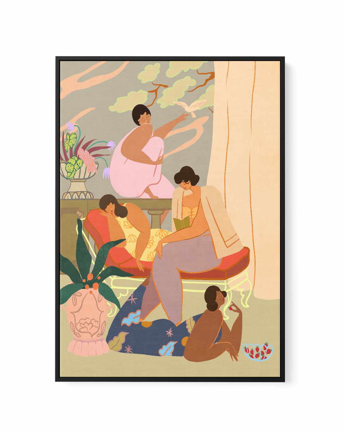 Ladies of Leisure by Arty Guava | Framed Canvas Art Print from Olive et Oriel where you can shop wallpaper and artworks online