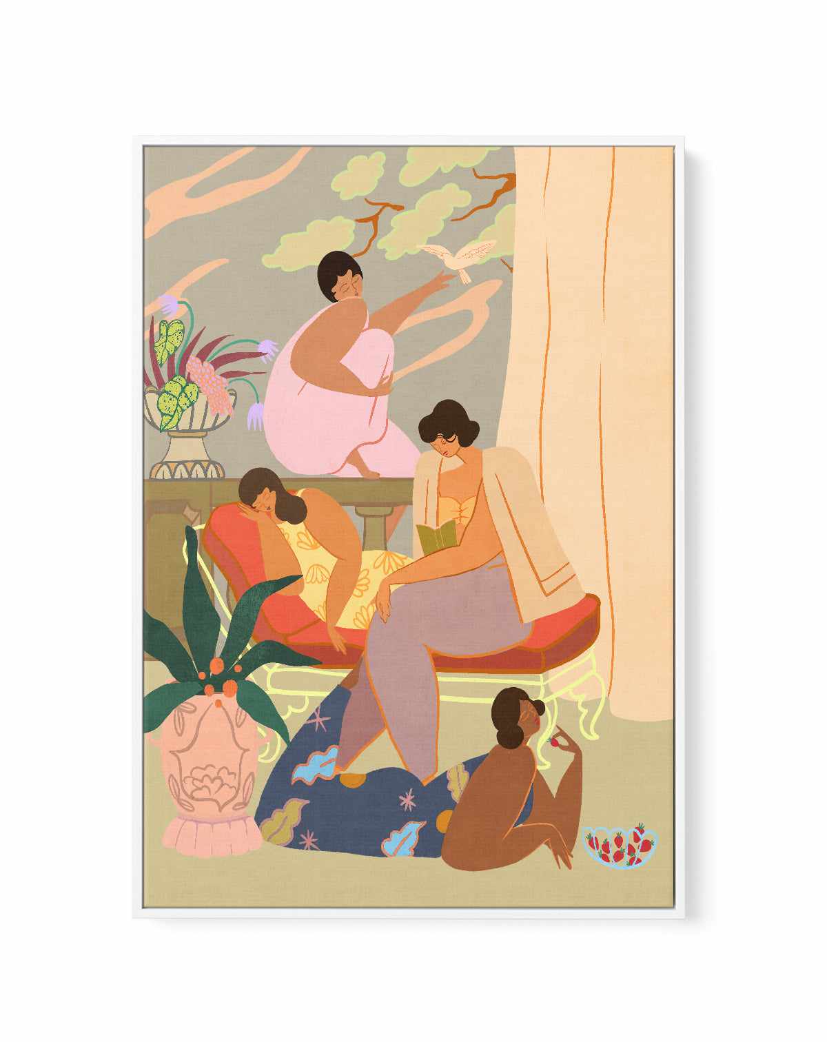 Ladies of Leisure by Arty Guava | Framed Canvas Art Print from Olive et Oriel where you can shop wallpaper and artworks online