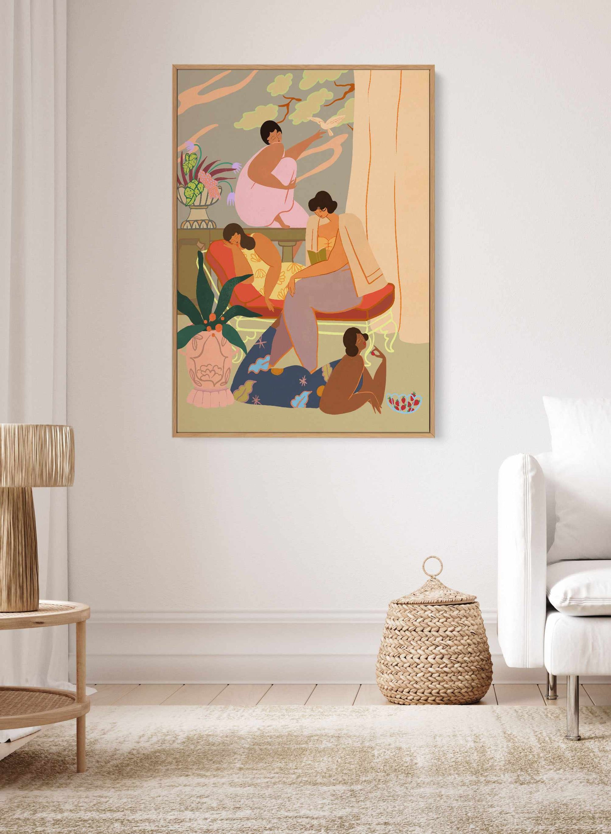 Ladies of Leisure by Arty Guava | Framed Canvas Art Print from Olive et Oriel where you can shop wallpaper and artworks online