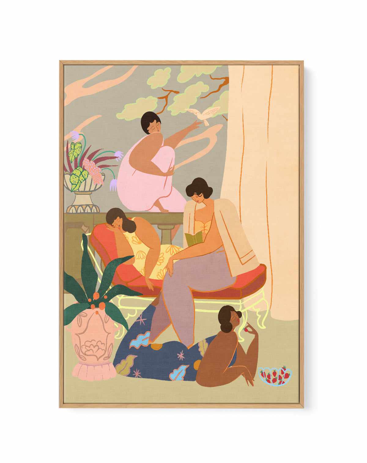 Ladies of Leisure by Arty Guava | Framed Canvas Art Print from Olive et Oriel where you can shop wallpaper and artworks online