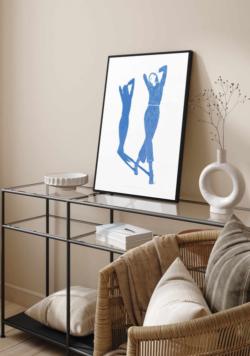 Lady Dancing in Blue II by Jenny Liz Rome | Framed Canvas Art Print