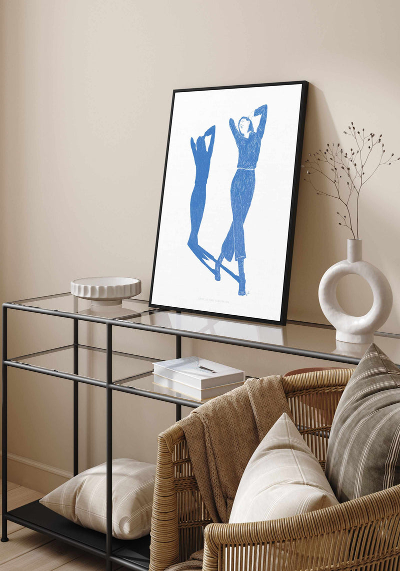 Lady Dancing in Blue II by Jenny Liz Rome | Framed Canvas Art Print