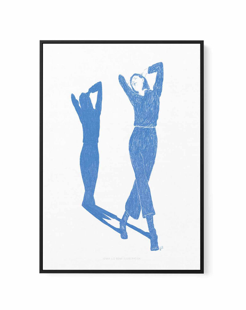 Lady Dancing in Blue II by Jenny Liz Rome | Framed Canvas Art Print