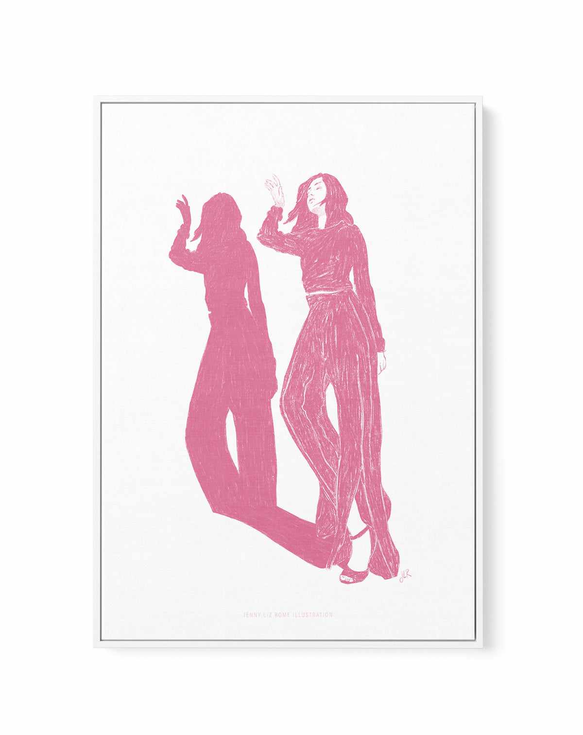 Lady Dancing in Pink I by Jenny Liz Rome | Framed Canvas Art Print