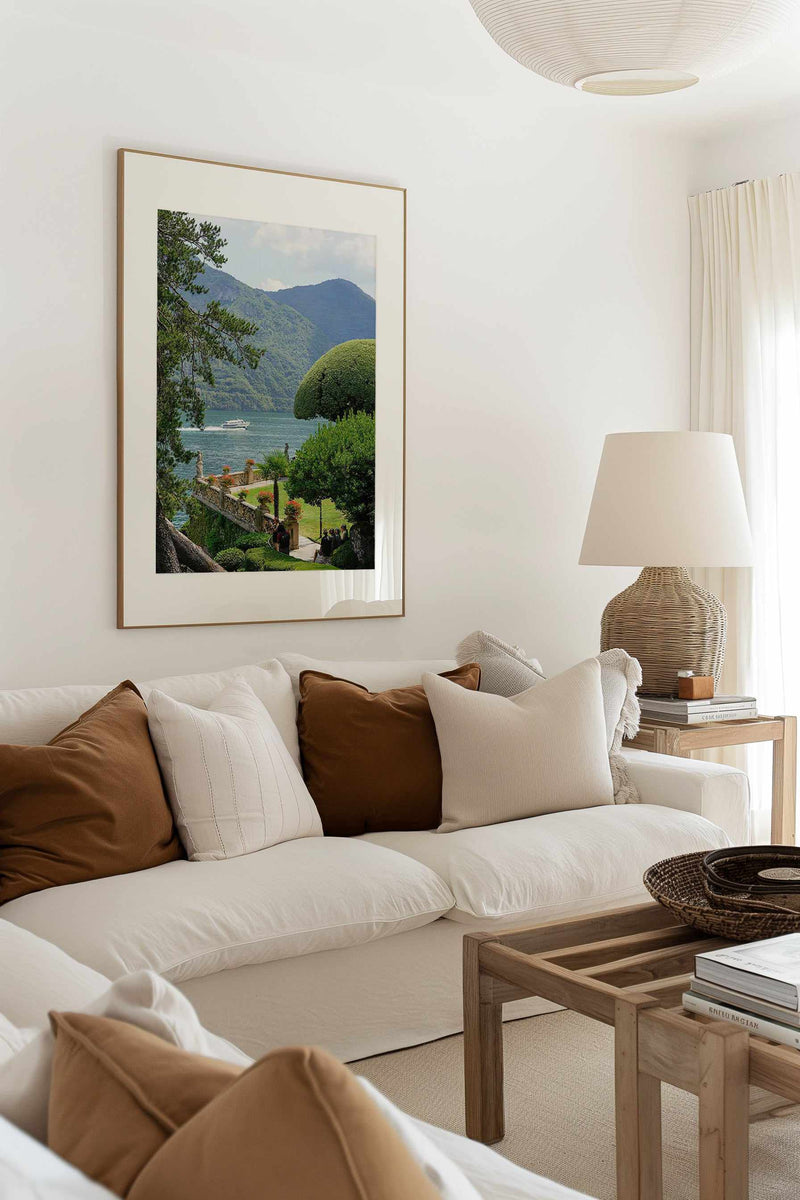 Lake Como Views by Kamalia Studio | Framed Canvas Art Print