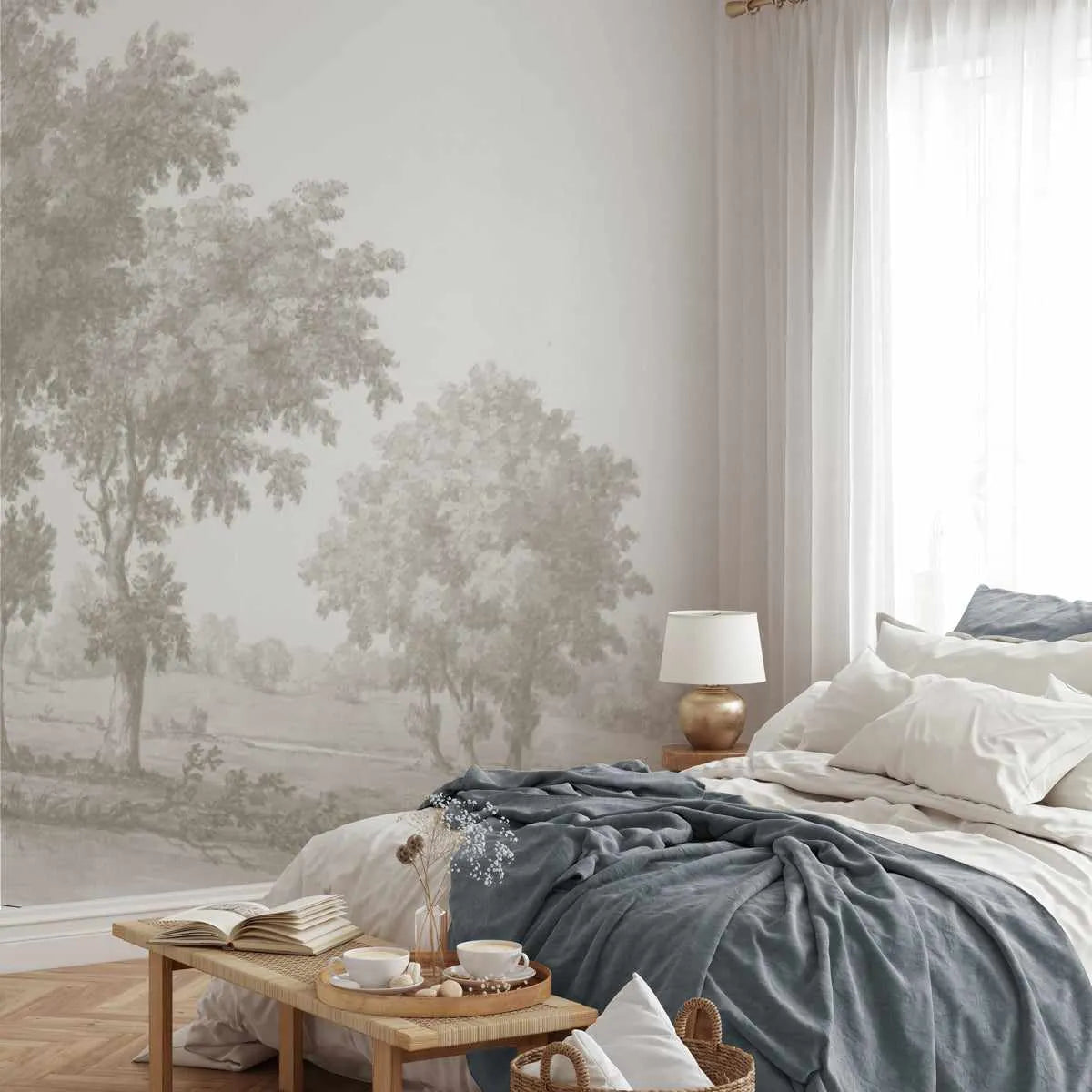 Vintage Oak Tree Wallpaper Mural from Olive et Oriel where you can shop wallpaper and artworks online