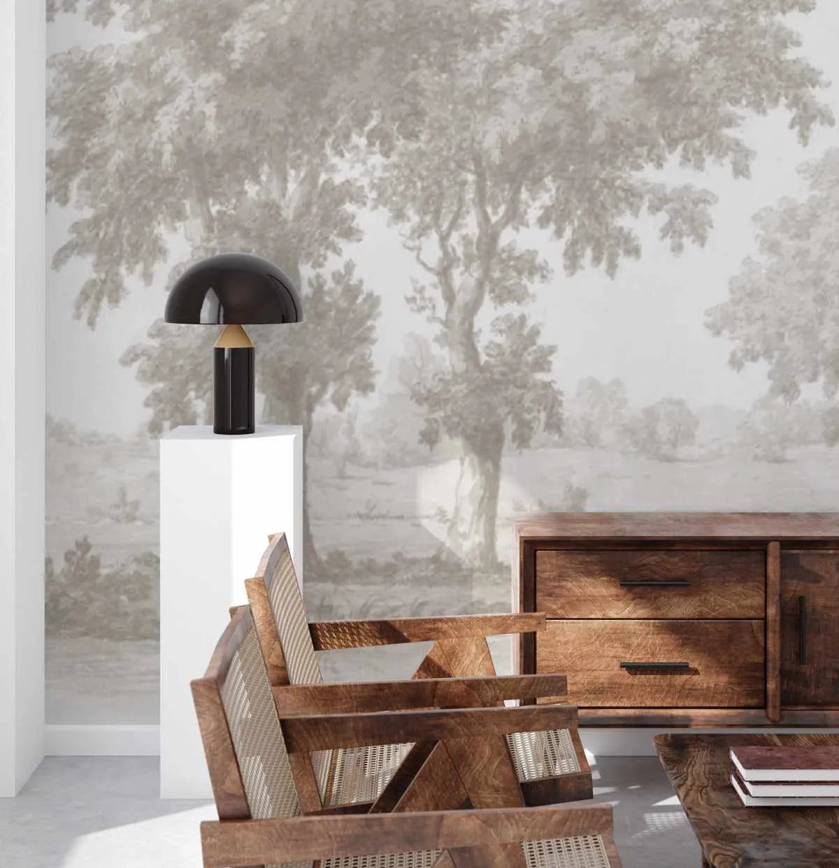 Vintage Oak Tree Wallpaper Mural from Olive et Oriel where you can shop wallpaper and artworks online