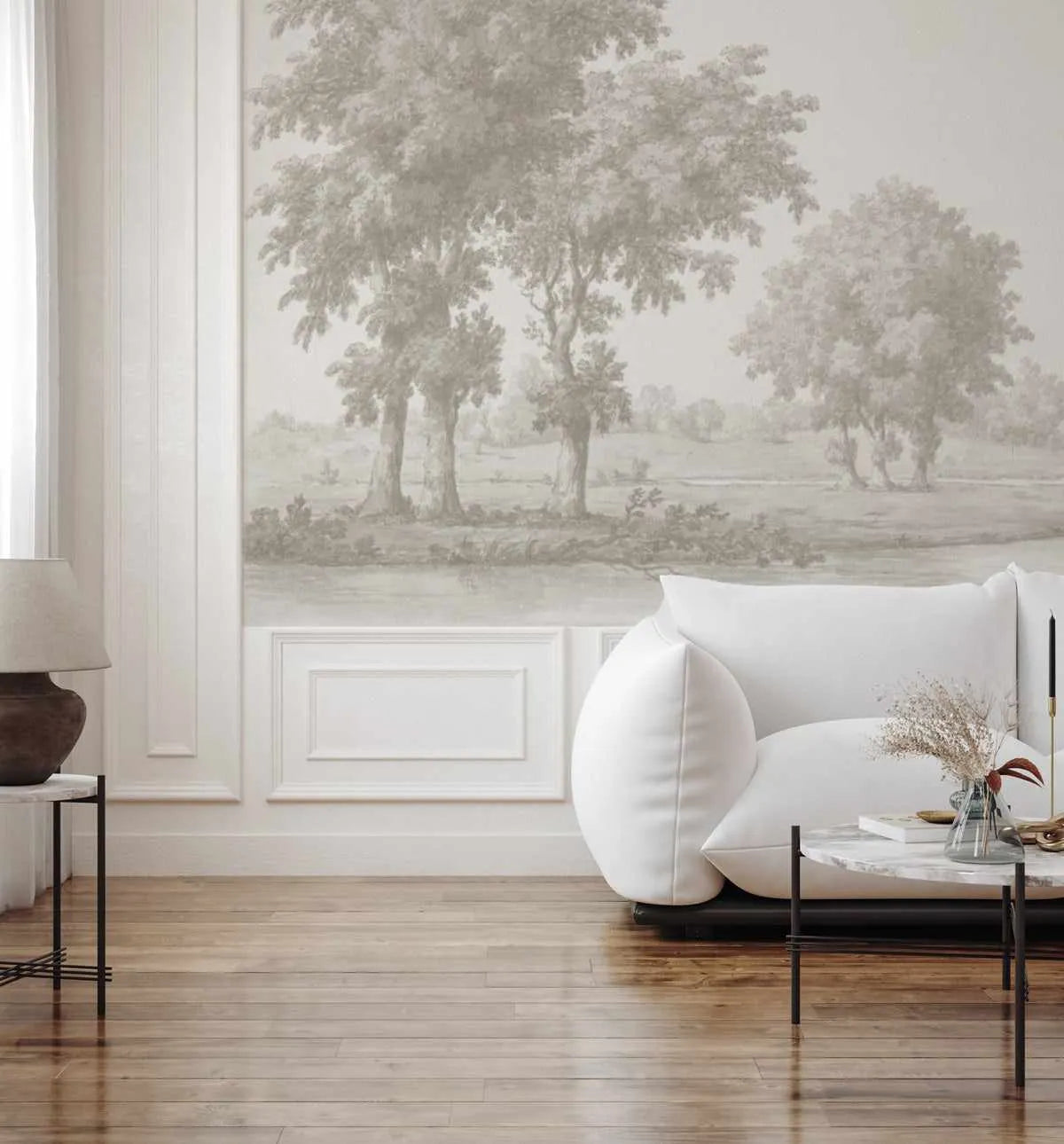 Vintage Oak Tree Wallpaper Mural from Olive et Oriel where you can shop wallpaper and artworks online