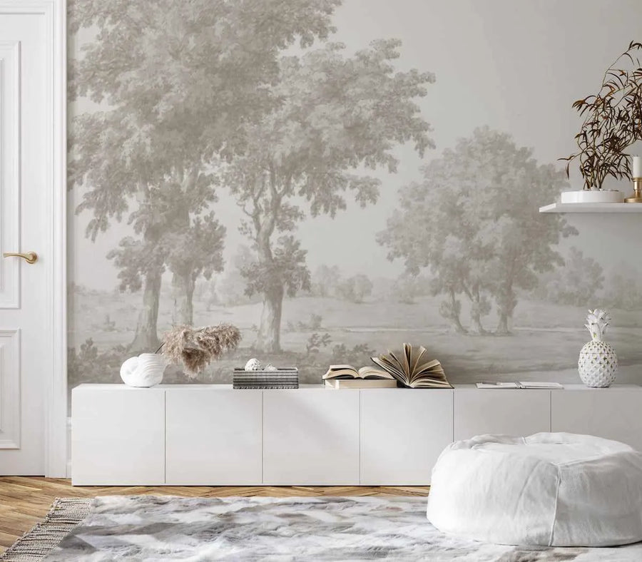 Vintage Oak Tree Wallpaper Mural from Olive et Oriel where you can shop wallpaper and artworks online