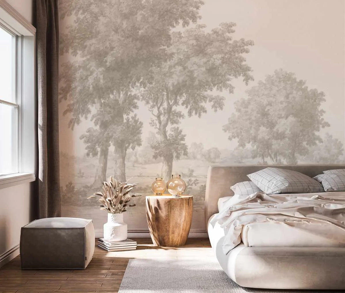 Vintage Oak Tree Wallpaper Mural from Olive et Oriel where you can shop wallpaper and artworks online