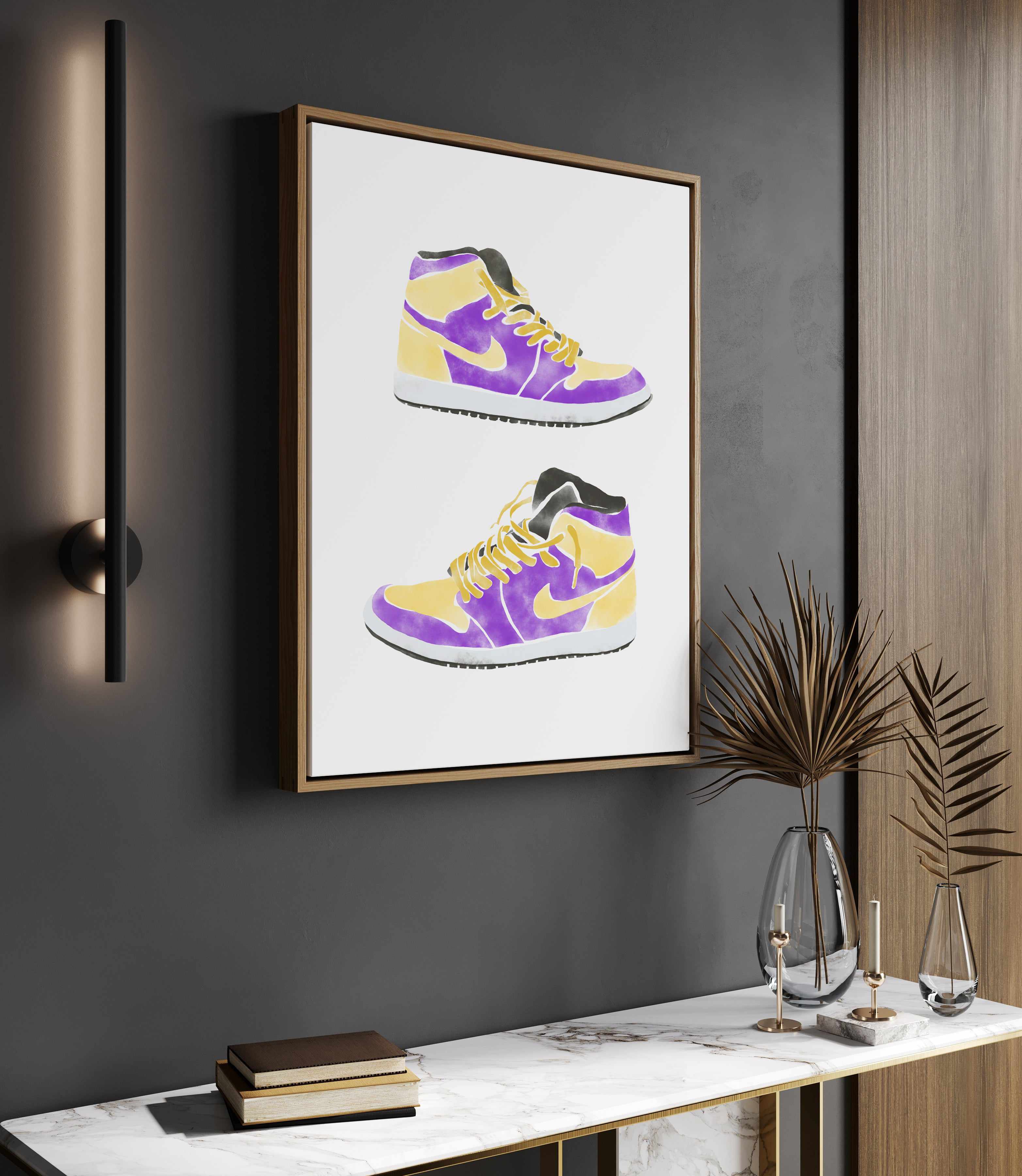 Lakers Shoes | Framed Canvas Art Print