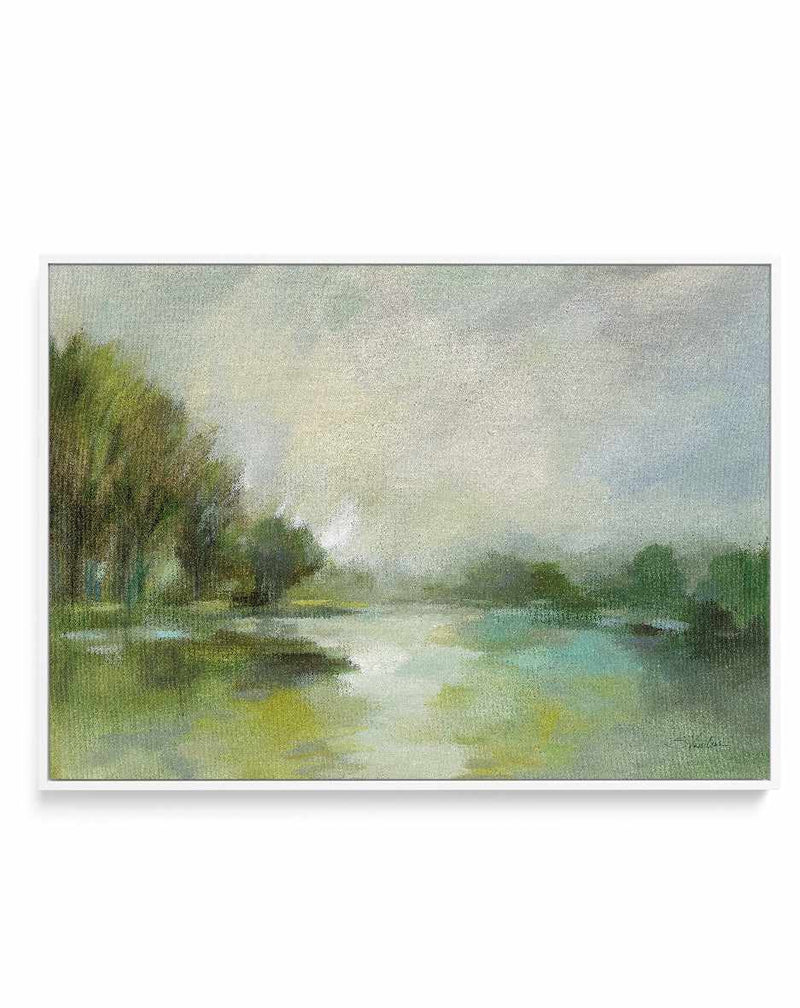 Lakeside Fog | Framed Canvas Art Print