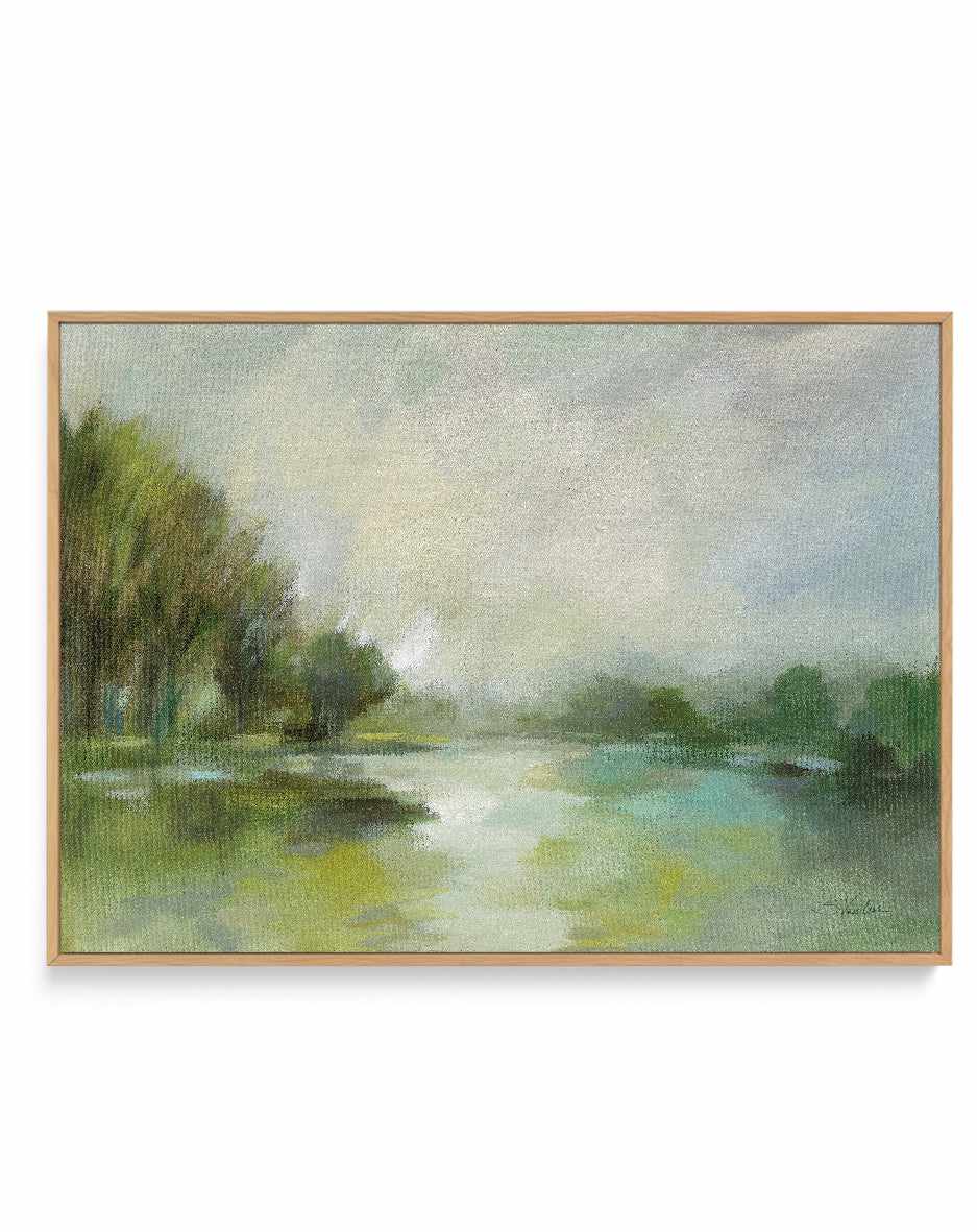 Lakeside Fog | Framed Canvas Art Print