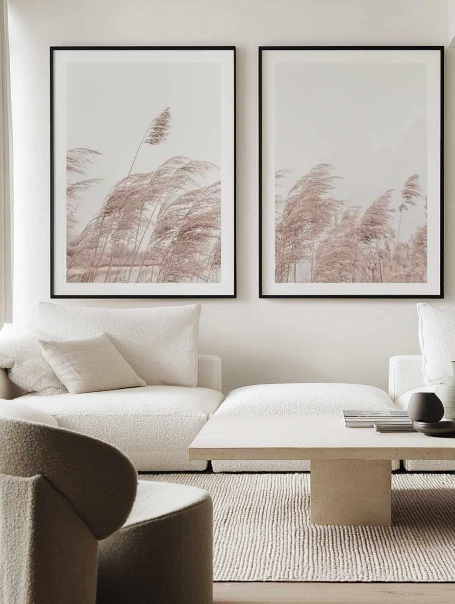 Lakeside Pampas I & II Art Print Set of 2 | Matching Wall Art from Olive et Oriel where you can shop wallpaper and artworks online