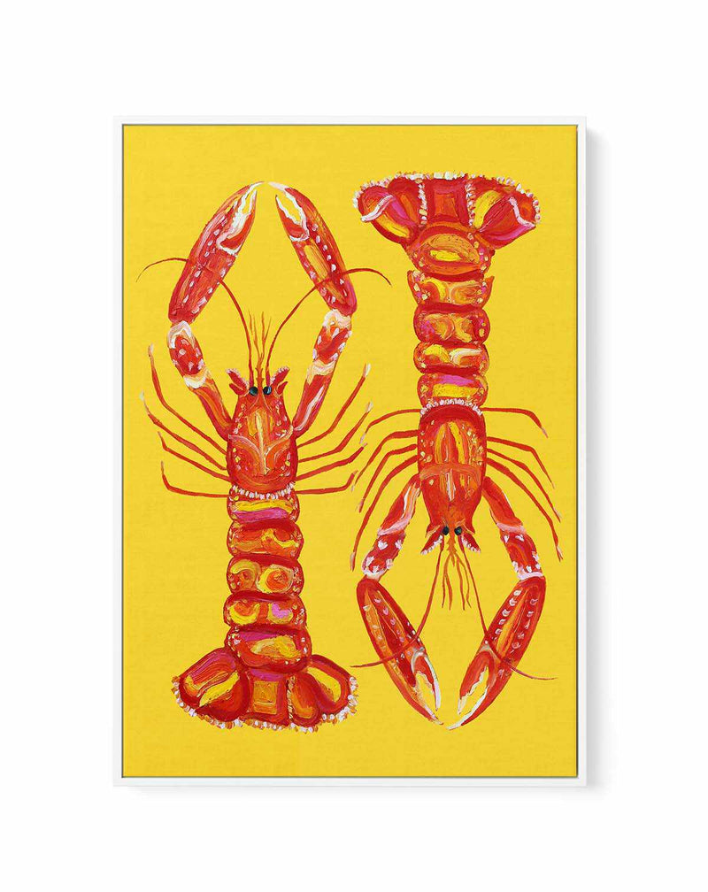 Langoustines On Yellow by Alice Straker | Framed Canvas Art Print from Olive et Oriel where you can shop wallpaper and artworks online