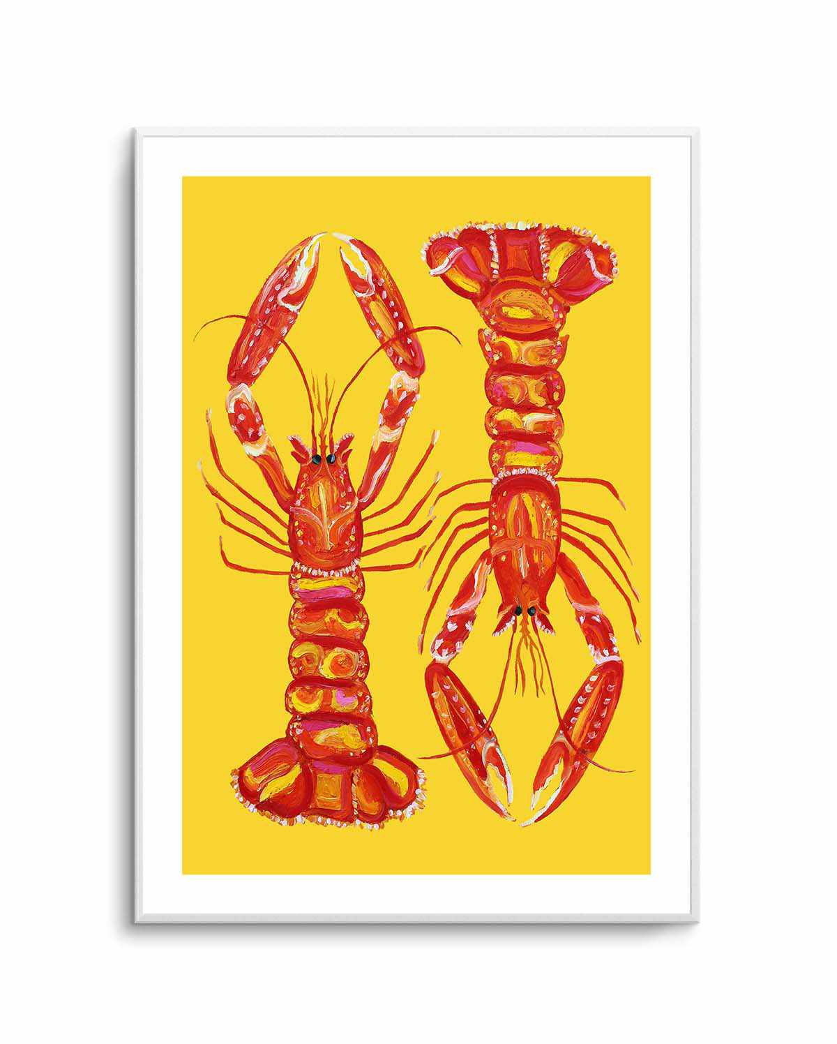 Langoustines On Yellow by Alice Straker | Art Print