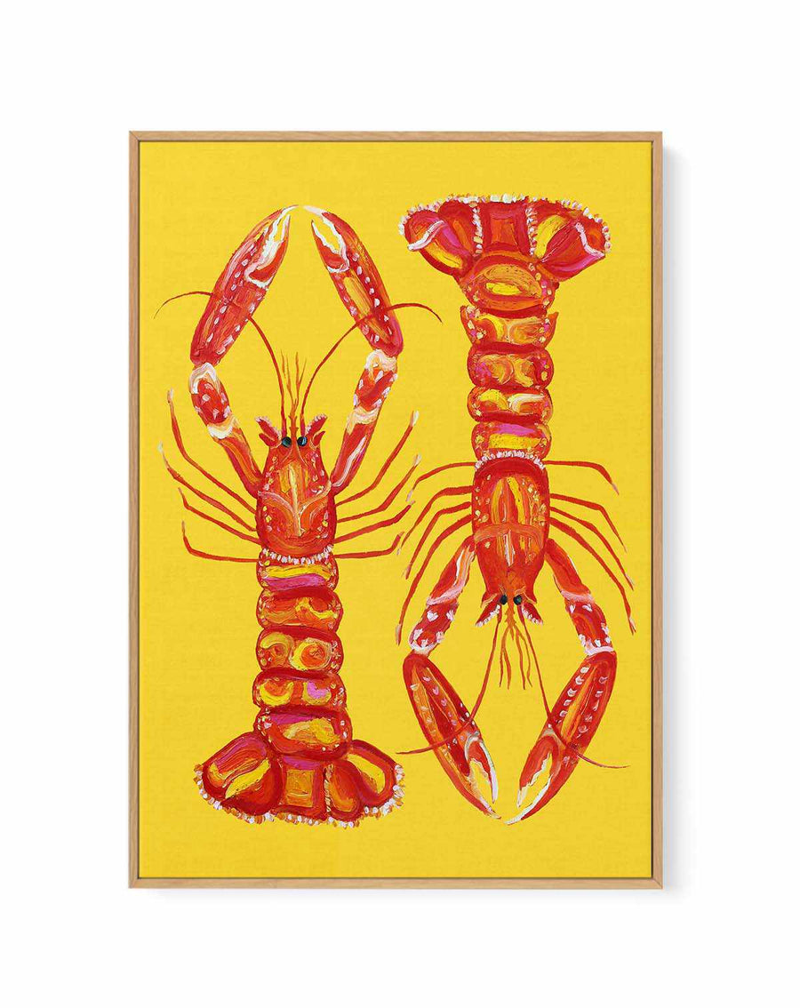 Langoustines On Yellow by Alice Straker | Framed Canvas Art Print from Olive et Oriel where you can shop wallpaper and artworks online