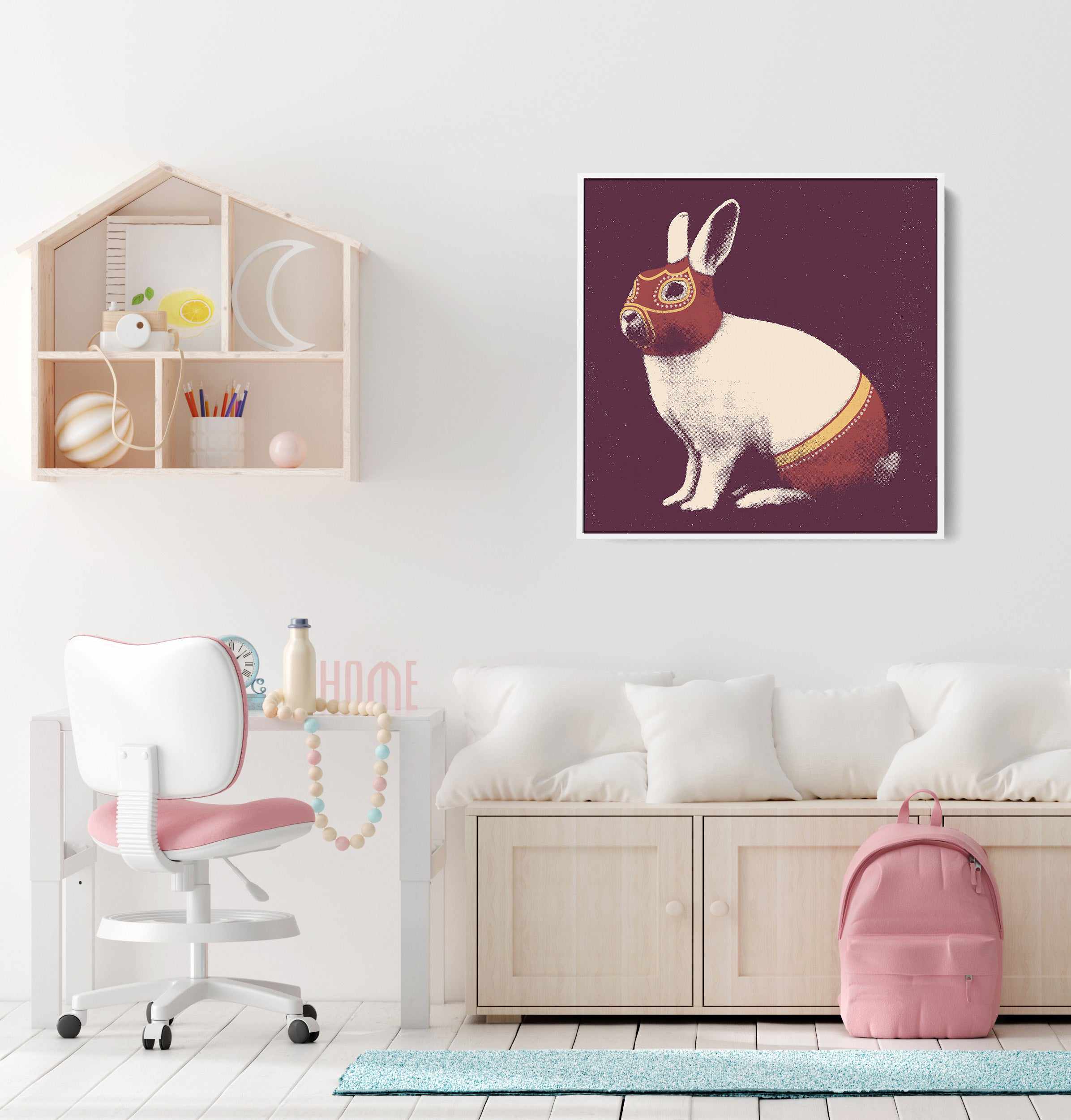 Lapin Catcheur By Florent Bodart | Art Print