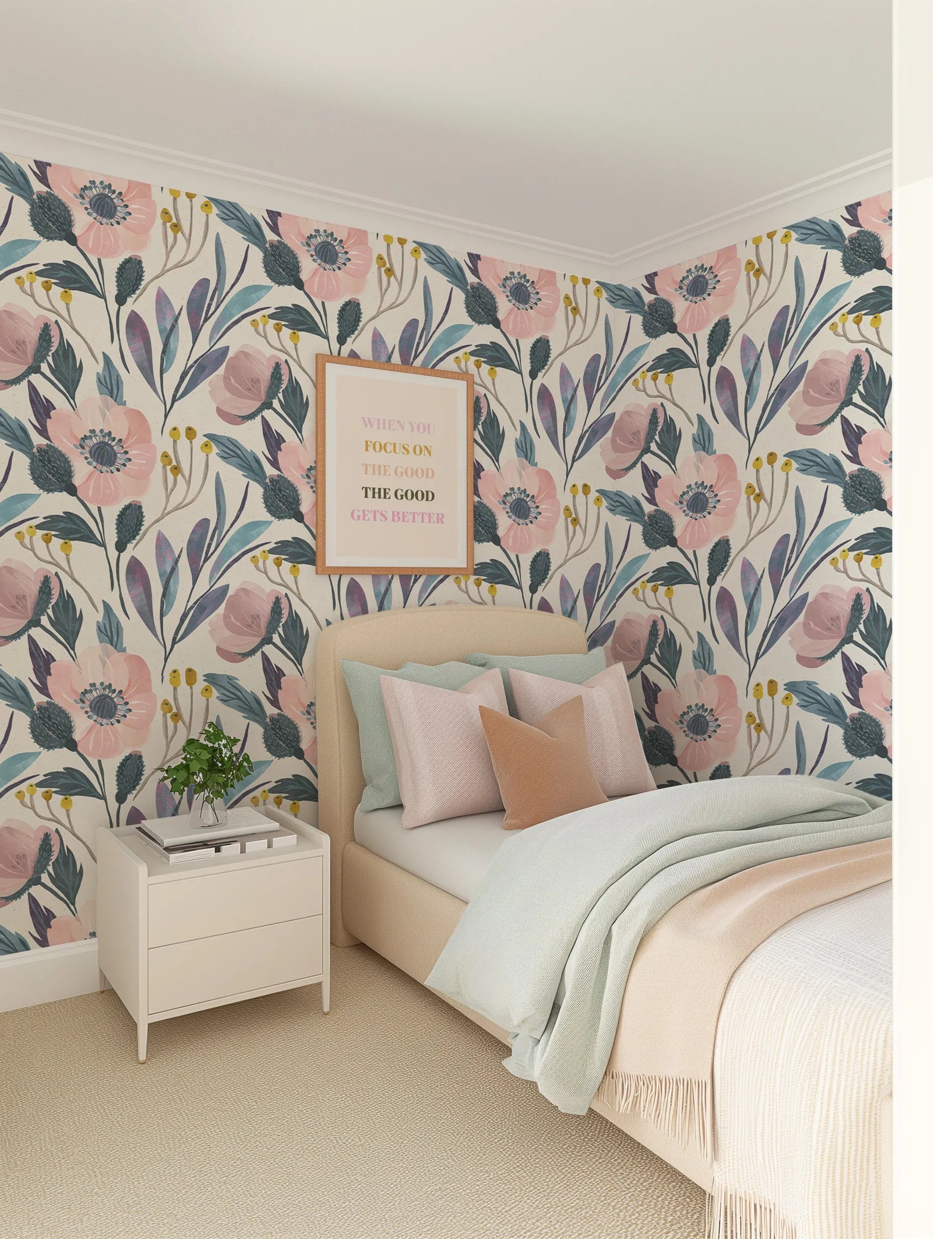 Laras Garden Wallpaper from Olive et Oriel where you can shop wallpaper and artworks online