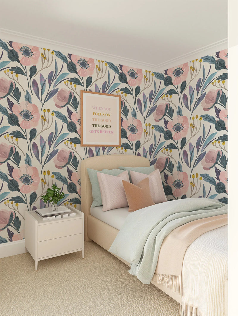 Laras Garden Wallpaper from Olive et Oriel where you can shop wallpaper and artworks online