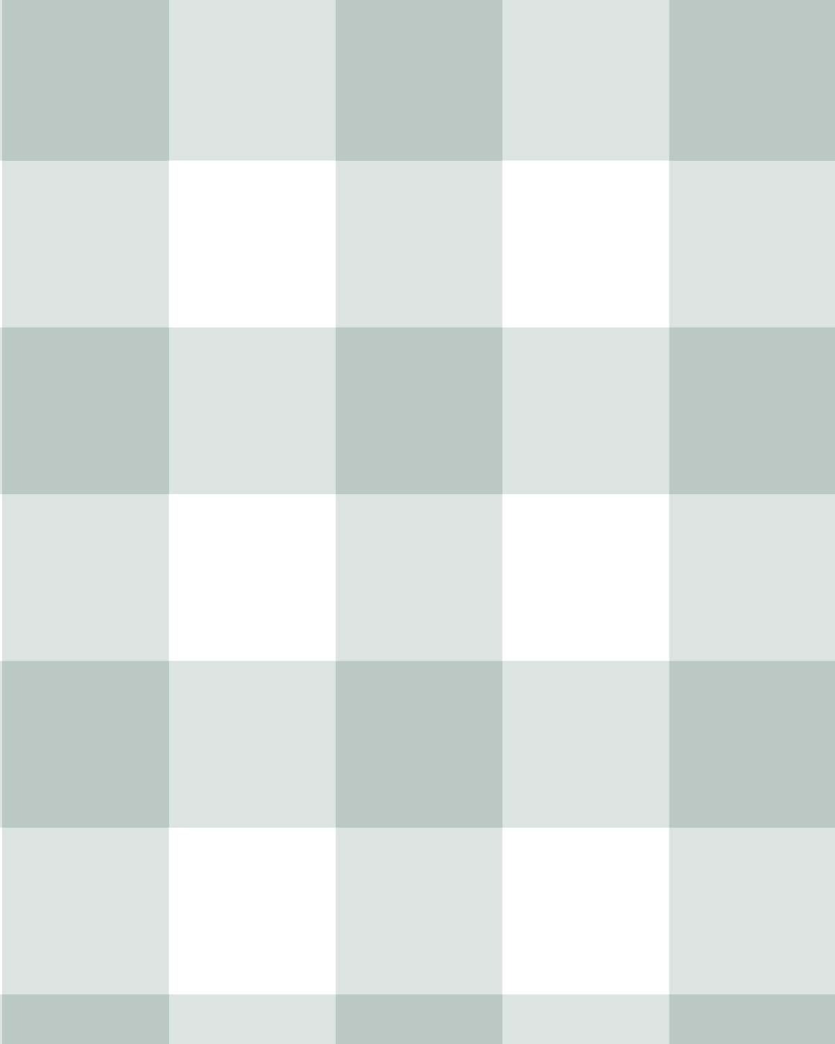 Large Gingham in Blue Grey Commercial Vinyl Wallpaper