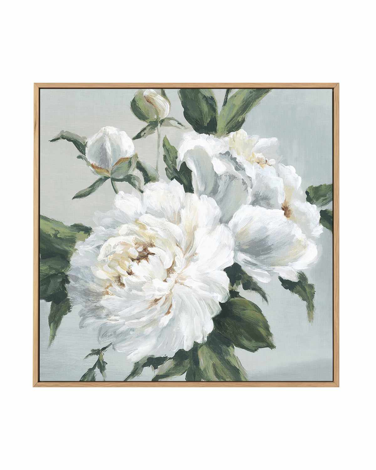 Large Peonies I | Framed Canvas Art Print