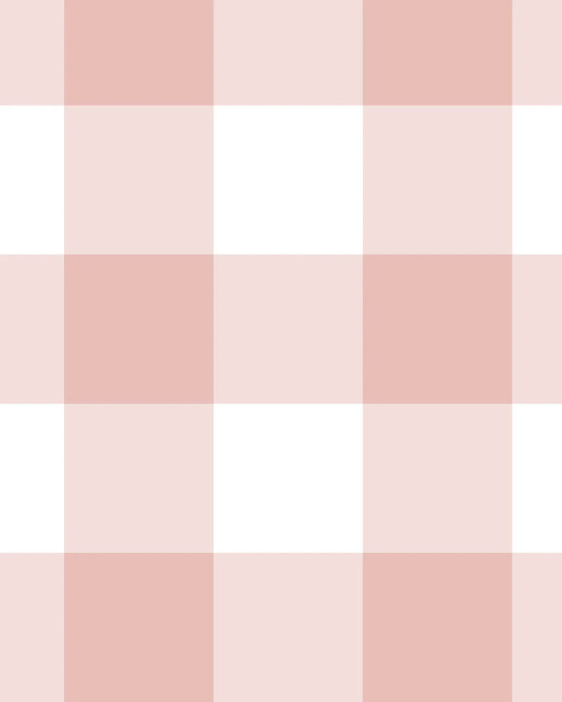 Large Gingham Check Rose Pink Wallpaper from Olive et Oriel where you can shop wallpaper and artworks online