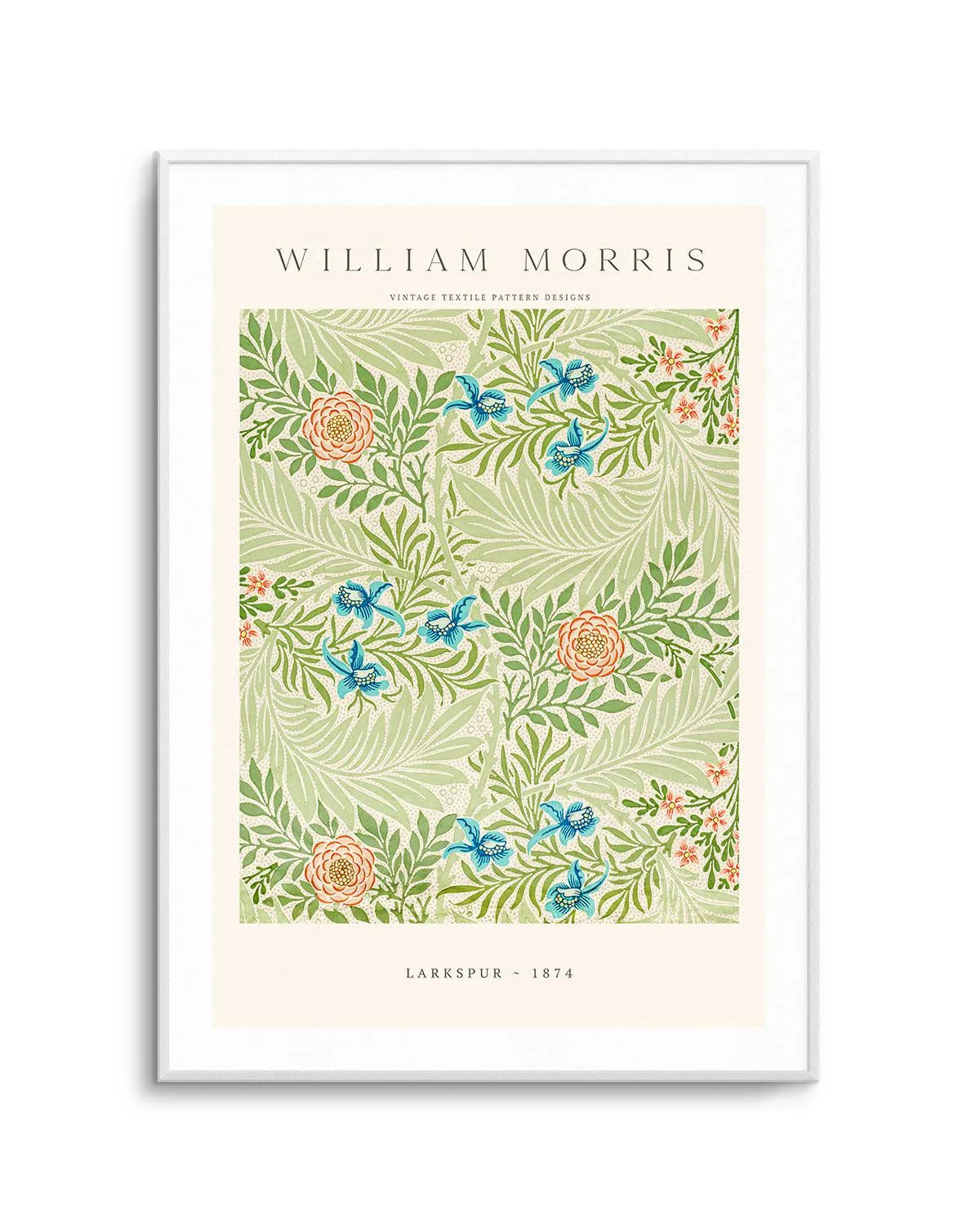 Larkspur by William Morris Art Print from Olive et Oriel where you can shop wallpaper and artworks online