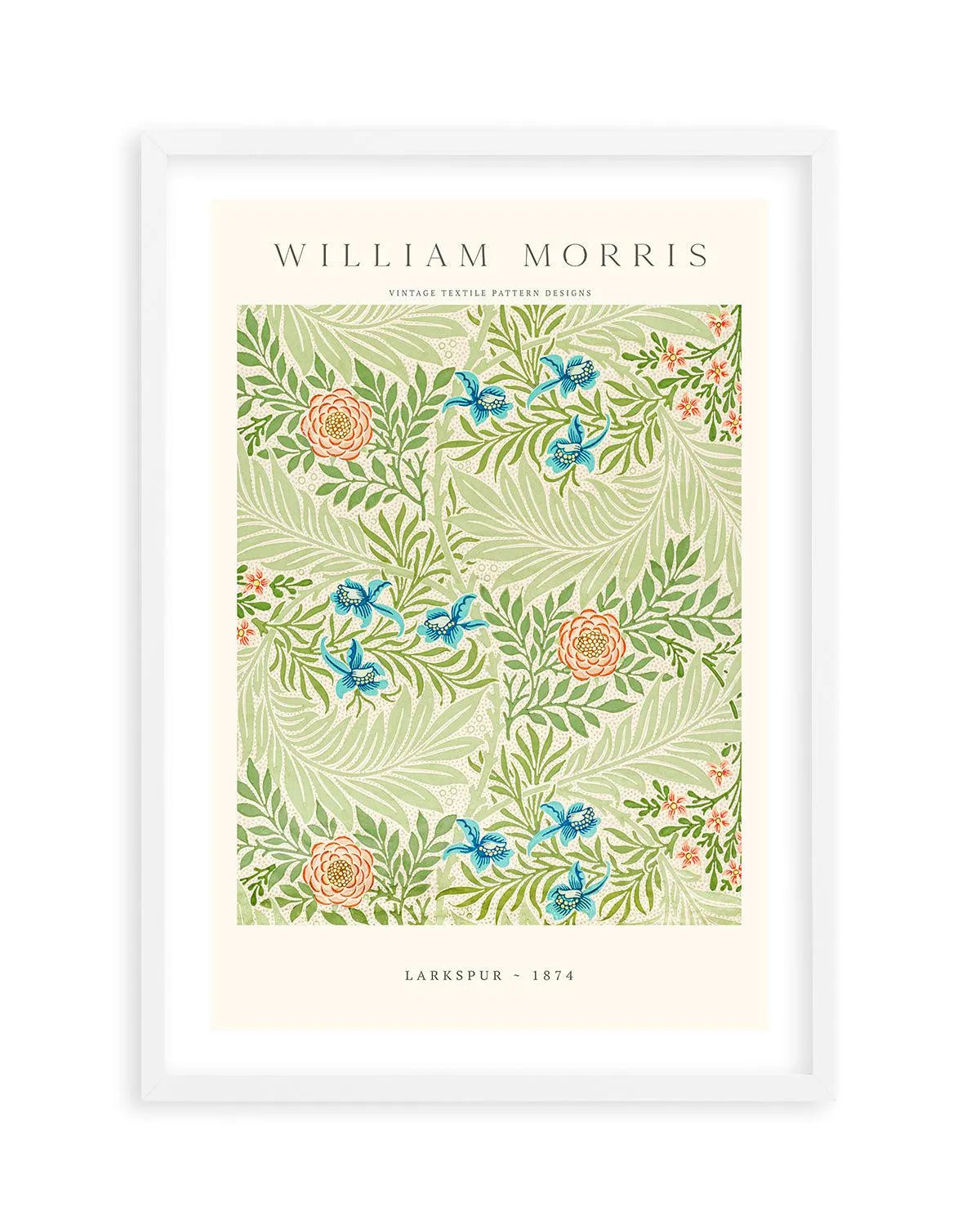 Larkspur by William Morris Art Print from Olive et Oriel where you can shop wallpaper and artworks online