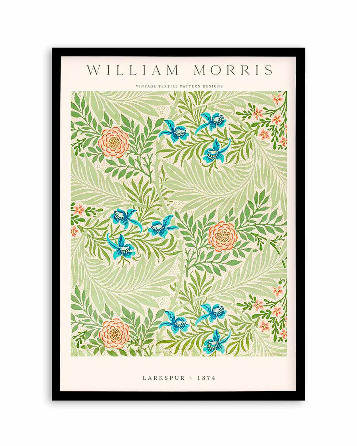 Larkspur by William Morris Art Print