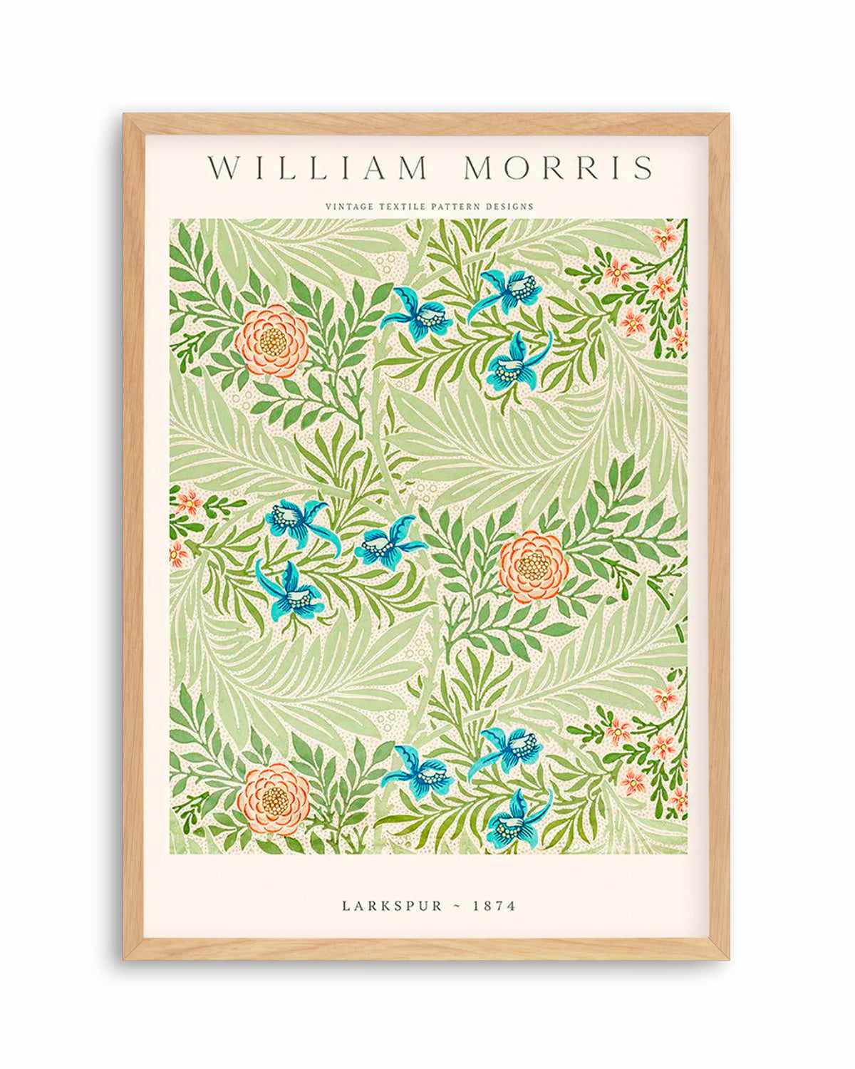 Larkspur by William Morris Art Print