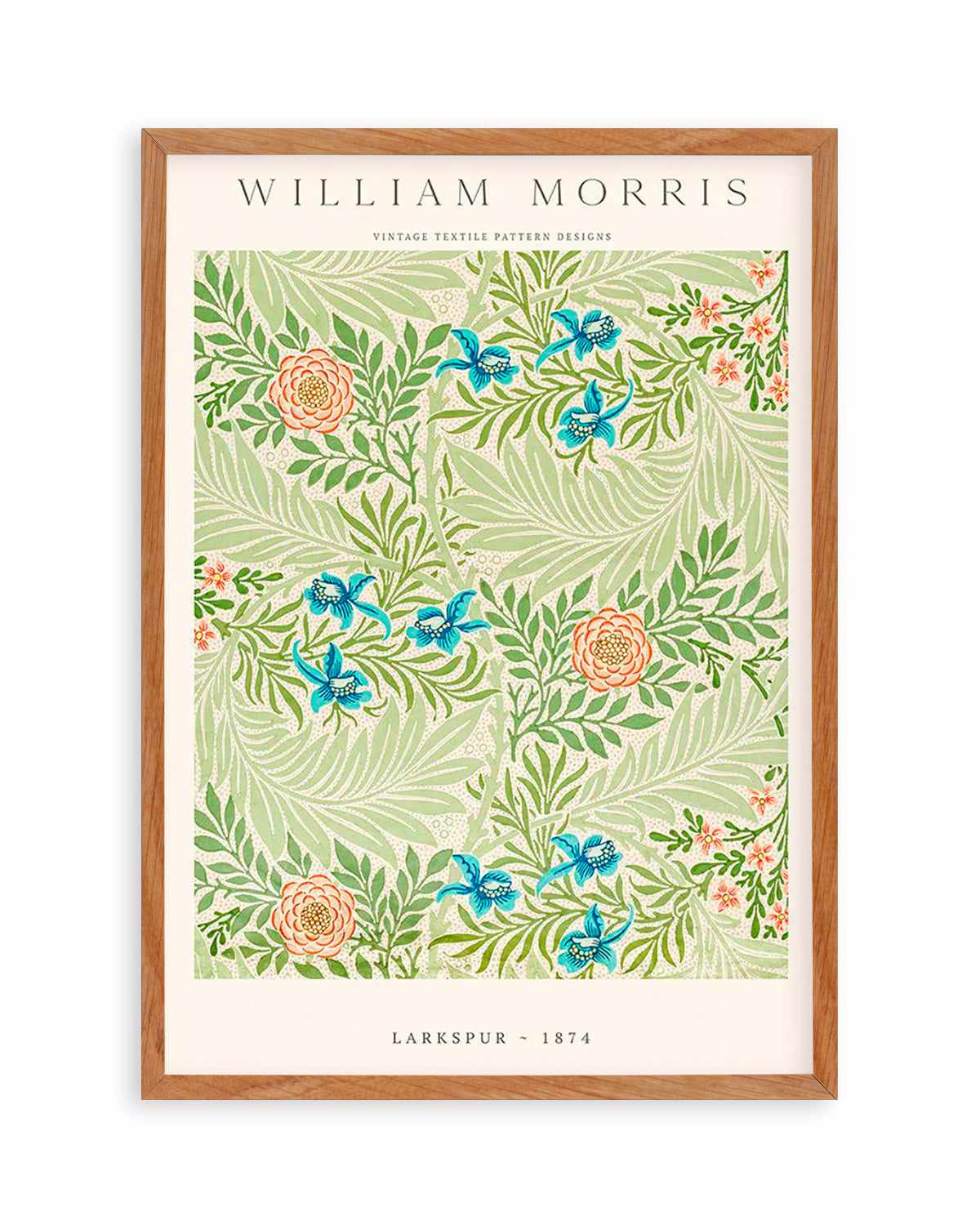 Larkspur by William Morris Art Print