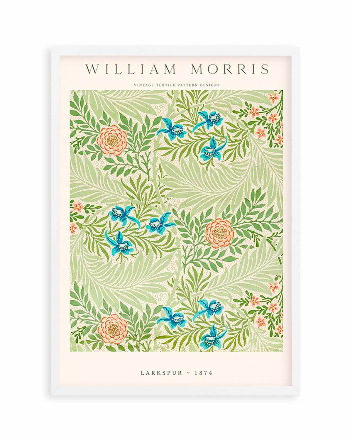 Larkspur by William Morris Art Print