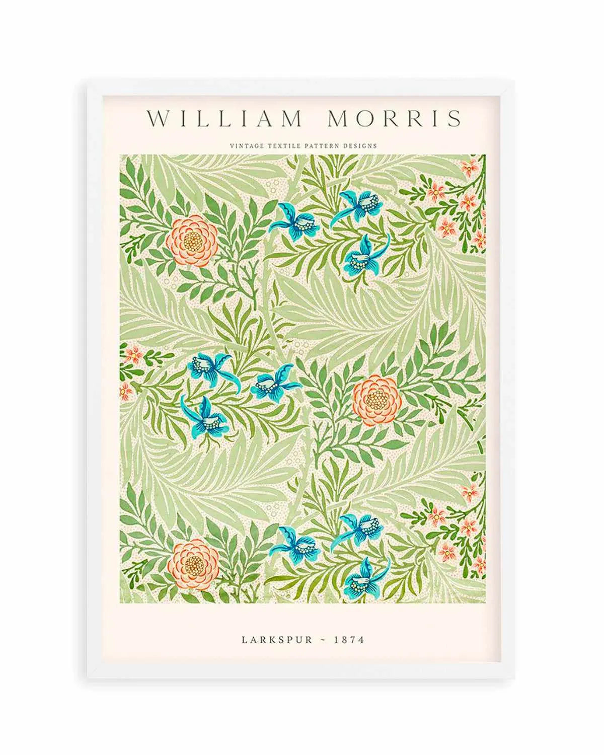 Larkspur by William Morris Art Print from Olive et Oriel where you can shop wallpaper and artworks online
