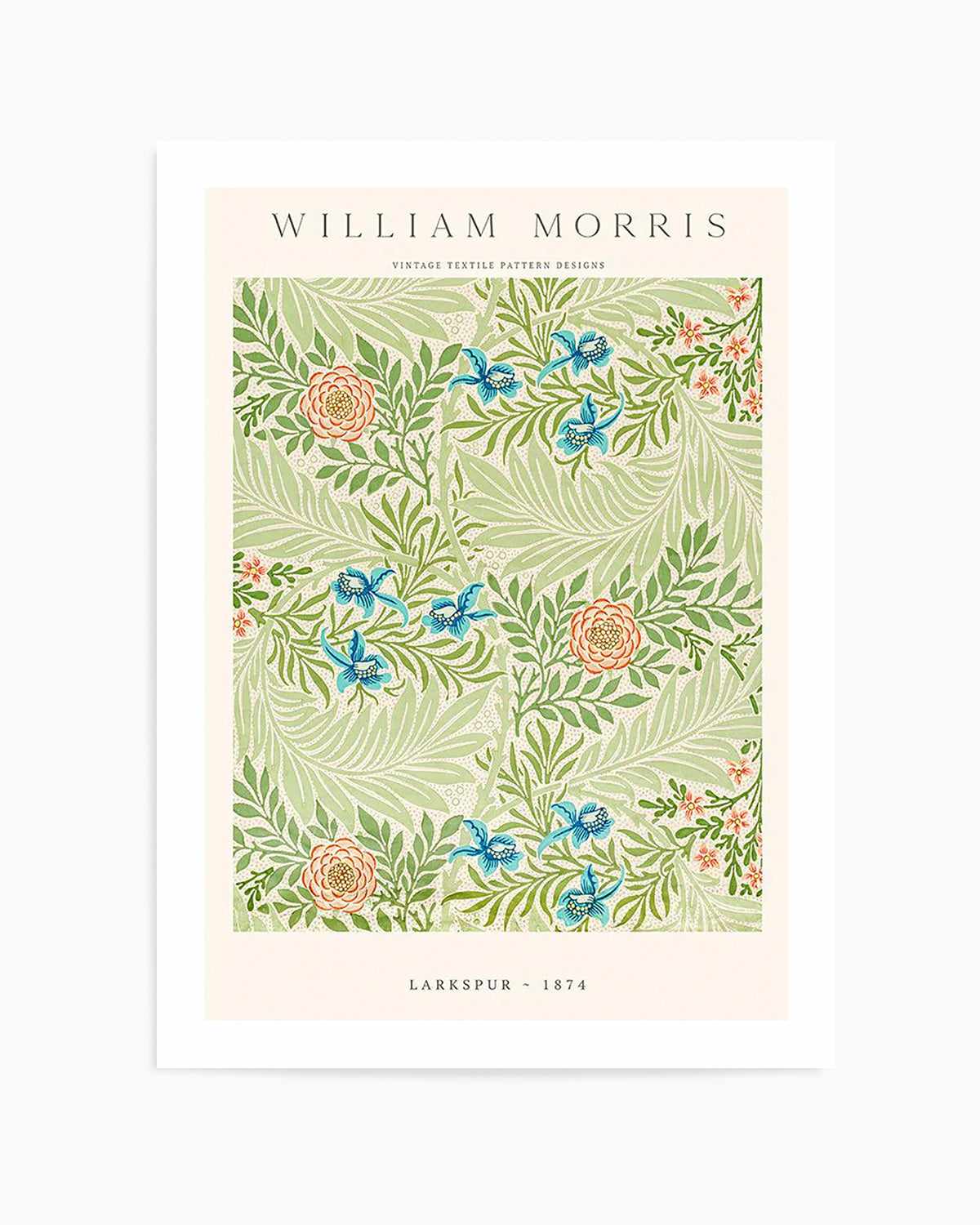 Larkspur by William Morris Art Print