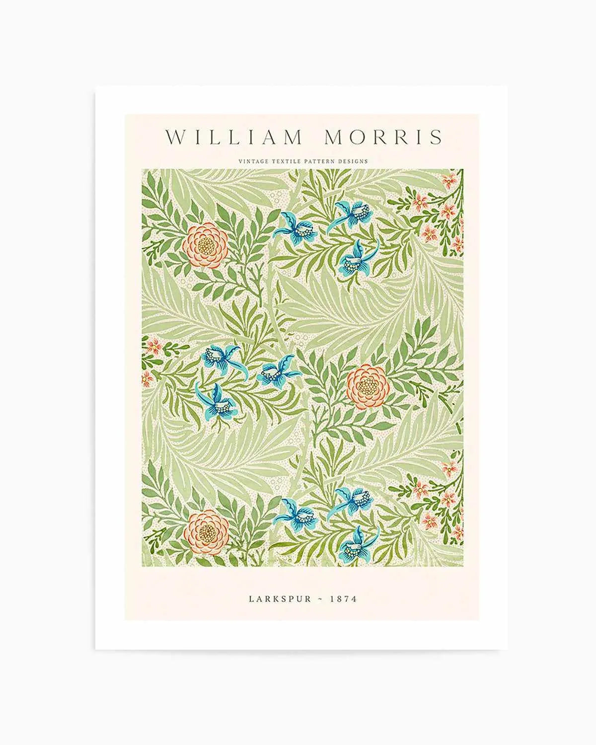 Larkspur by William Morris Art Print from Olive et Oriel where you can shop wallpaper and artworks online